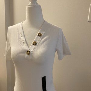 NWT White ribbed SS shirt